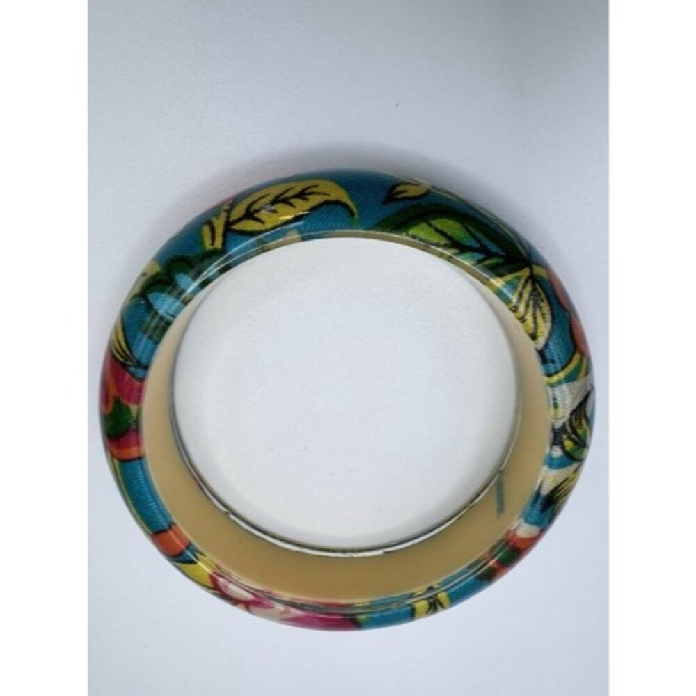 Authentic Lucite Floral Bangle Bracelets 8" Around Beautiful Vintage Boho - Picture 6 of 11